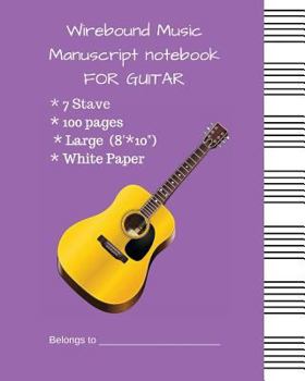 Paperback Wirebound Music Manuscript notebook For Guitar: Music Manuscript Paper with #b760e6 Cover Book