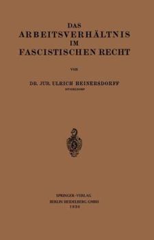 Paperback Das Arbeitsverhältnis Im Fascistischen Recht [German] Book