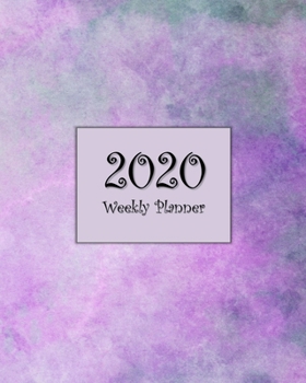 Paperback 2020 Weekly Planner: Calendar Agenda Book - Purple Watercolor Design Book