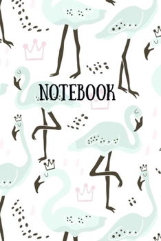 Paperback Notebook: Festive Flamingo Homework Book Notepad Notebook Composition and Journal Gratitude Dot Diary Book