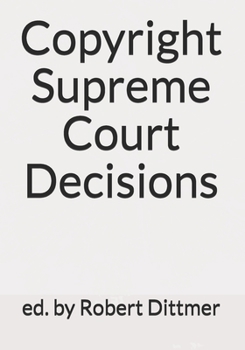 Paperback Copyright Supreme Court Decisions Book