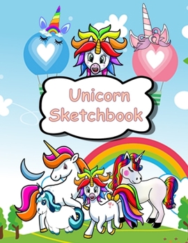 Paperback Unicorn Sketchbook: Blank pages, white paper, sketch, doodle and draw 8.5 X 11, Customized Artist Sketchbook to Draw and Journal: 110 page [Large Print] Book