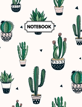 Paperback Notebook: Cactus Plants Daily Journal, Ruled White Paper, Blank Lined Note Book To Write In Book