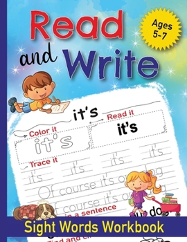 Paperback Read and Write Sight Words Workbook: 100 Sight Words and Phonics Activity Workbook for Kids Ages 5-7/ Pre K, Kindergarten and First Grade/ Trace and P Book
