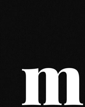m: Large Minimalist Modern Lined Notebook in Black and White Personalized Monogram Lowercase Letter m
