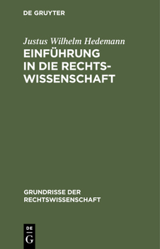 Hardcover Einführung in Die Rechtswissenschaft [German] Book