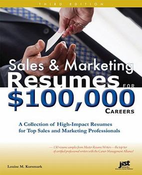 Paperback Sales & Marketing Resumes for $100,000 Careers Book