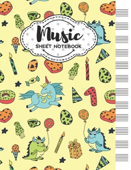 Music Sheet Notebook: Blank Staff Manuscript Paper with Cute Holidays Themed Cover Design