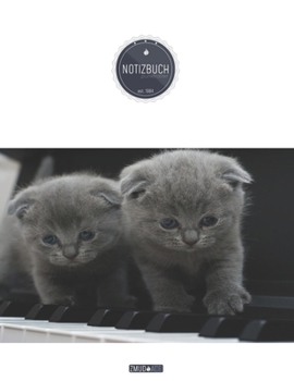 ZMUDACE Notizbuch Punktraster: in DIN A4 Softcover ZP005 K�tzchen Klavier 156 leere gepunktete Seiten mit pers�nlichem Register + Seitenzahlen Zeichenbuch, Skizzenbuch, Dot Grid Notebook, Malbuch, Not