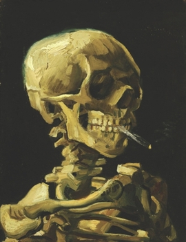 Paperback Skull of a Skeleton with a Burning Cigarette Black Paper Notebook: Vincent Van Gogh - Beautiful Blank Lined Composition Notebook for Taking Notes - Us Book