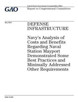 Defense infrastructure :Navys analysis of costs and benefits regarding Naval Station Mayport demonstrated some best practices and minimally addressed ... : report to congressional committees.