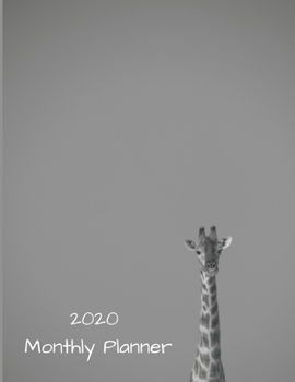 2020 Monthly Planner Giraffe Design 8 1/2" x 11"