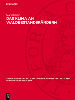Hardcover Das Klima an Waldbestandsrändern [German] Book