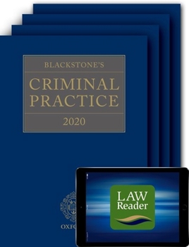 Hardcover Blackstone's Criminal Practice 2020 (Book, All Supplements, and Digital Pack) [With eBook] Book