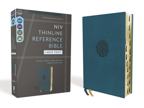 Imitation Leather Niv, Thinline Reference Bible (Deep Study at a Portable Size), Large Print, Leathersoft, Teal, Red Letter, Thumb Indexed, Comfort Print Book