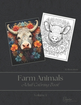 Paperback Farm Animals - Adult Coloring Book - Volume 1 Book