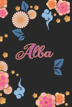 Alba: Diario /  Libreta de Notas Cuaderno con 100 Páginas 6x9" (15x23cm) | Páginas con Rayas Horizontales y en Blanco | Regalo Perfecto Para mujeres y ... Patrón de flores chinas. (Spanish Edition)