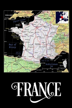 Paperback France: Map of France Notebook Book