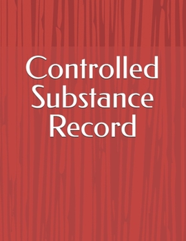 Paperback Controlled Substance Record Book