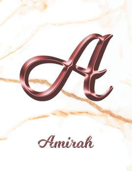 Paperback Amirah: 1 Year Weekly Planner with Note Pages (12 Months) - White Marble Rose Gold Pink Effect Letter A - 2020 - 2021 - Week P Book