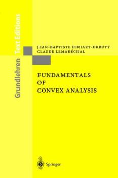 Paperback Fundamentals of Convex Analysis Book