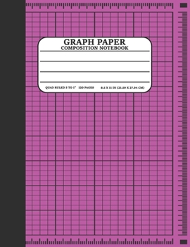 Paperback Graph Paper Composition Notebook: Math and Science Lover Purple Graph Paper Cover Notebook (Quad Ruled 5 squares per inch, 120 pages) Birthday Gifts F Book