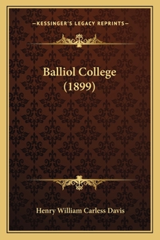 Paperback Balliol College (1899) Book