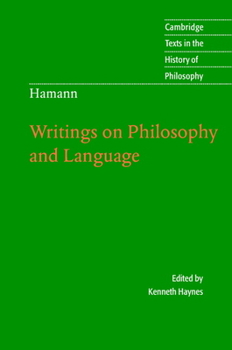 Hardcover Hamann: Writings on Philosophy and Language Book