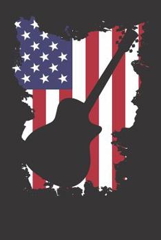 Paperback Notebook: Guitar USA Flag Book