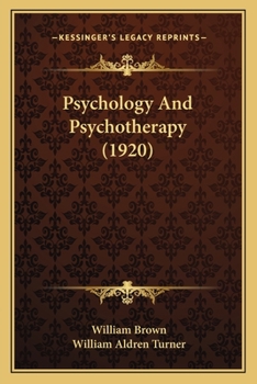 Paperback Psychology And Psychotherapy (1920) Book