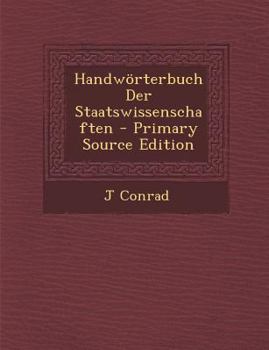 Paperback Handworterbuch Der Staatswissenschaften [German] Book