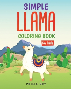 Paperback Simple Llama Coloring Book for Kids Book