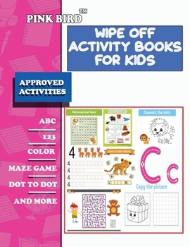 Paperback wipe off activity books for kids: wipe clean workbook pre-k scholastic early learners, Coloring, Dot to Dot, Shapes, letters, maze, mathematical maze, Book