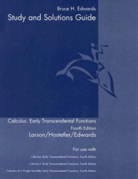 Paperback Study and Solutions Guide for Calculus Early Transcendental Funcions Fourth Edition: Volume I Chapters 1-10 and Appendix C Book