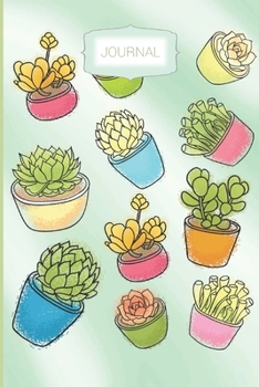 Journal: Succulent Dot Grid Journal Gift Notebook, Cactus Dotted Grid Bullet Notebook, Greenery 6x9 Notebook, 110 Pages, Journal For Work