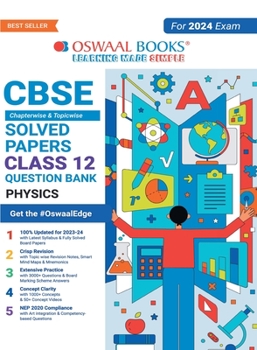 Paperback Oswaal CBSE Chapterwise & Topicwise Question Bank Class 12 Physics Book (For 2023-24 Exam) Book