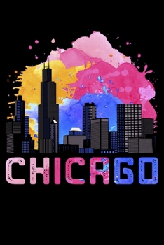 Paperback Chicago: Skyscape Retro Illinois Vintage Lined Notebook Journal Diary 6x9 Book