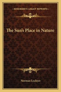 Paperback The Sun's Place in Nature Book