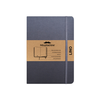Hardcover Moustachine Classic Linen Hardcover Grey Plain Medium Book