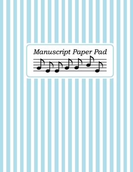 Paperback 12 Staff Manuscript Paper Pad: Music writing notebook, Blank sheet music journal, Songwriting - Original line pattern cover - blue Book