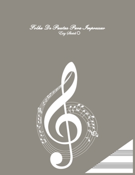 folha de pautas para impressao: A4, 11 x 8,5 inch, 100 páginas. 13 pautas por página, capa marrom, chave muzic, clave, moderna, com ilustração. (Portuguese Edition)