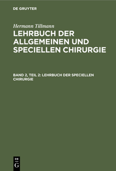 Hardcover Lehrbuch Der Speciellen Chirurgie [German] Book