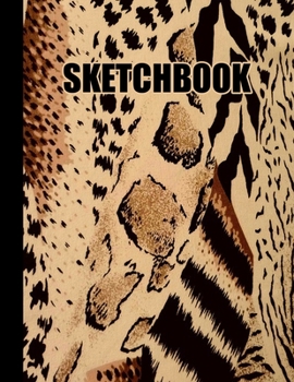 Paperback Sketchbook: Cheetah Fur Cover Design - White Paper - 120 Blank Unlined Pages - 8.5" X 11" - Matte Finished Soft Cover Book