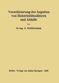 Paperback Verschleierung Der Angaben Von Elektrizitätszählern Und Abhilfe [German] Book