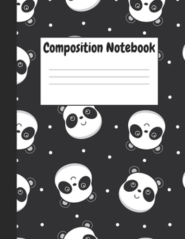 Paperback Composition Notebook: Cute Panda Themes Style, 8.5" x 11" (21.59cm x 27.94cm), 120 pages, Large Notebook (College Ruled School Composition N Book