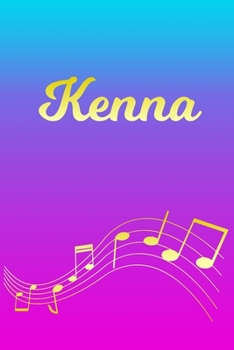 Kenna: Sheet Music Note Manuscript Notebook Paper | Pink Blue Gold  Personalized Letter K Initial Custom First Name Cover | Musician Composer ... Notepad Notation Guide | Compose Write Songs