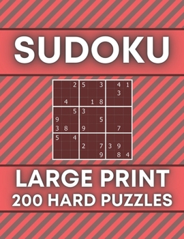 Paperback Sudoku Large Print 200 Hard Puzzles: sudoku puzzle books large print For Adults - Hard Puzzle [Large Print] Book
