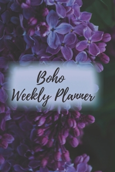 Boho Weekly Planner: 6x9 undated weekly planner pages. Purple flowers