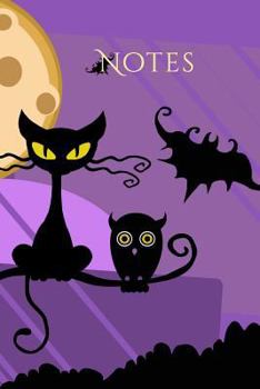 Paperback Notes: Halloween Black Cat Notebook Book