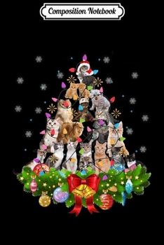 Paperback Composition Notebook: Funny Cat Christmas Tree Xmas Gifts Journal/Notebook Blank Lined Ruled 6x9 100 Pages Book